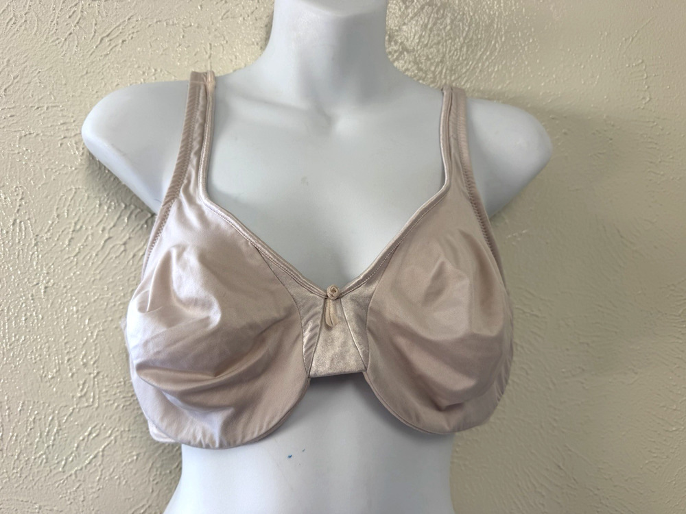 Olga By Warner's Women Bra 36D Beige Minimizer Underwired Bow Strap Smooth 35002